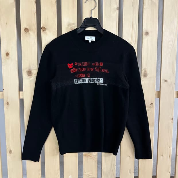 (S) 캘빈클라인 블랙 그래픽 니트