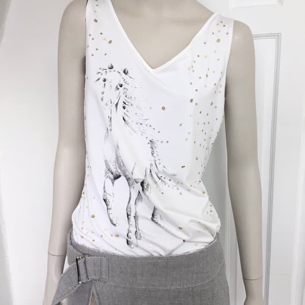 Horse Print Spangled Top
