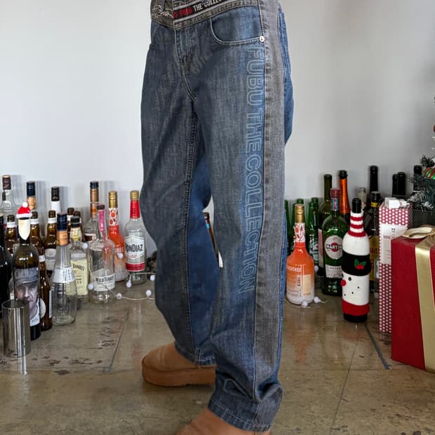 [30인치]FUBU 후부 올드스쿨 사이드라인 데님 팬츠