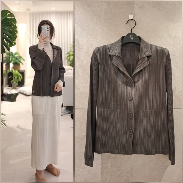 새상품급. 플리츠플리즈 그레이 베이직 자켓3 이세이미야케