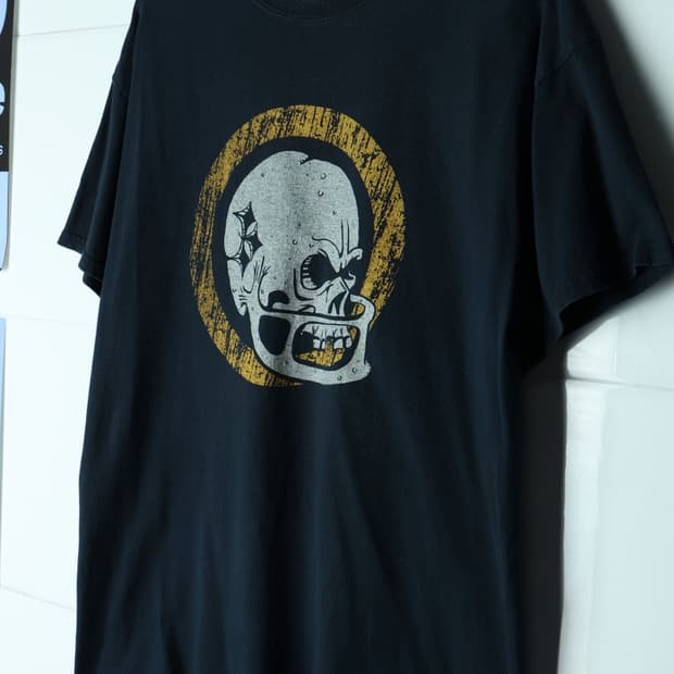 (L-XL) 길단 반팔 티셔츠 00년대 USA 블랙 스컬-H33318