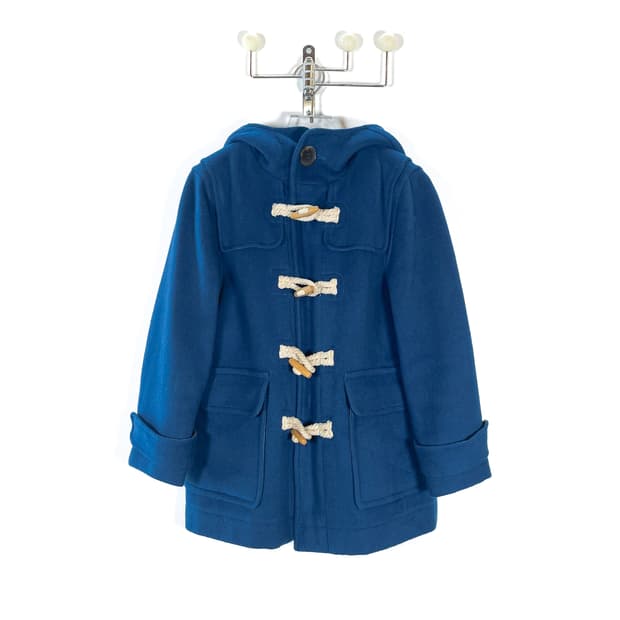 빈티지 블루 울 토글 코트