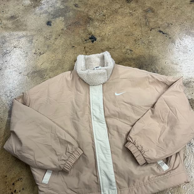 [정품/L] 나이키 뽀글이 카라 웜업 자켓 베이지 b16