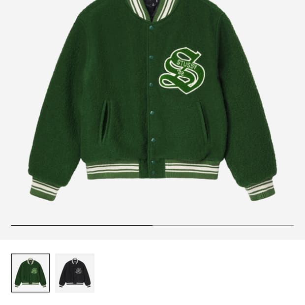 스투시 카센티노 울 그린 바시티S사이즈