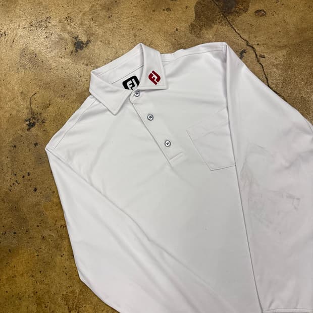 [정품/L] 풋조이 골프 흰색 긴팔 폴로 티셔츠 b15