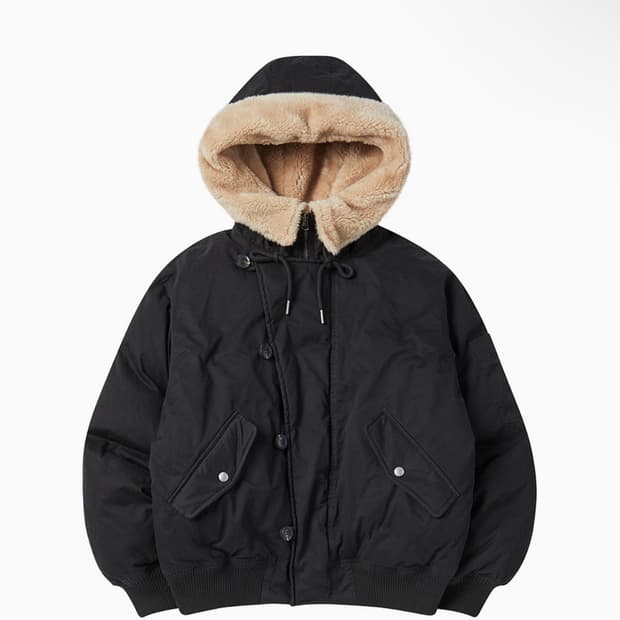 HOOD SHORT PADDING JUMPER black