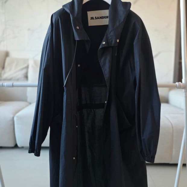 질샌더 백로고 오버핏 롱자켓 50 