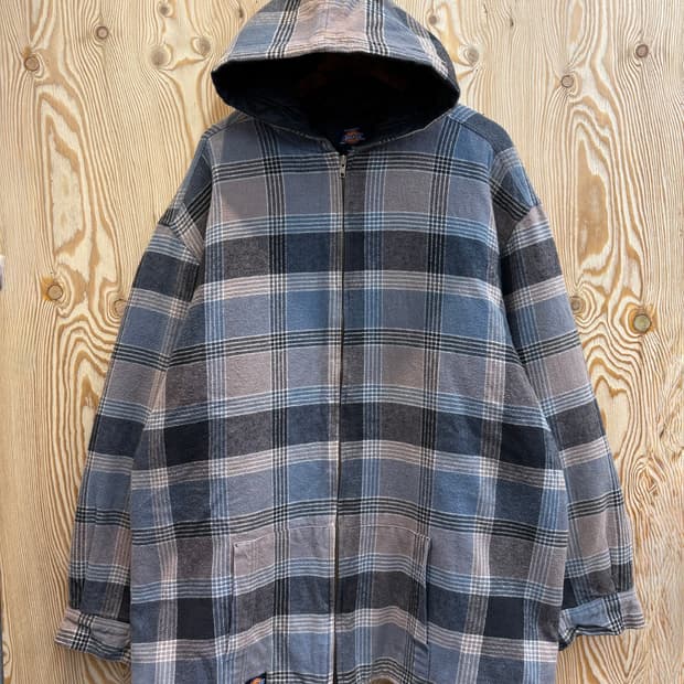 디키즈 플란넬 후드 누빔 자켓