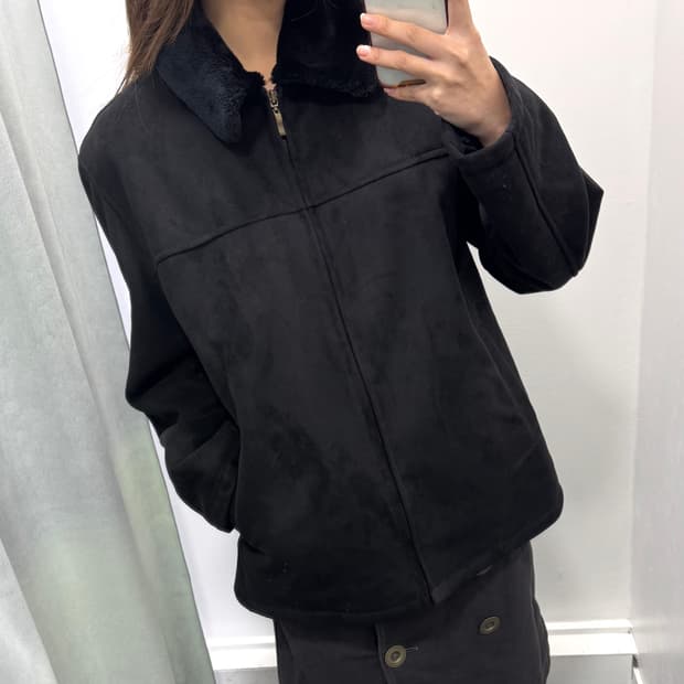 블랙 퍼 무스탕