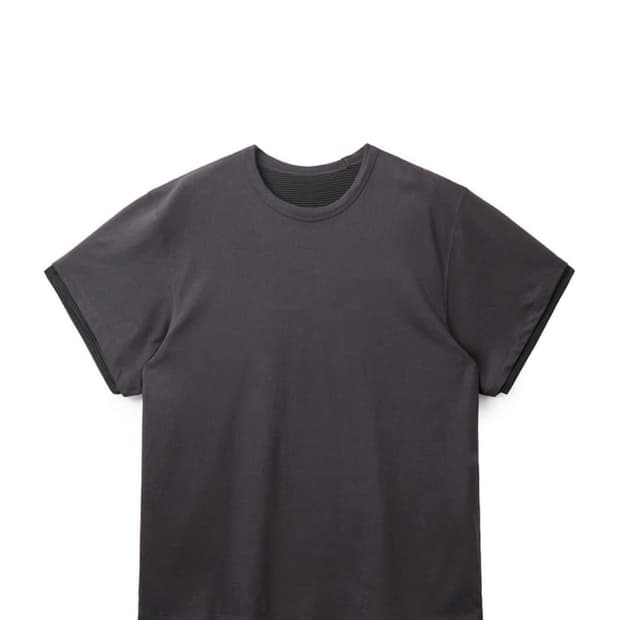 해칭룸 two face tee 1/2 purple charcoal
