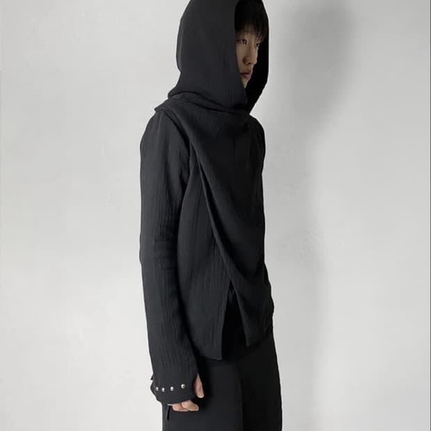 001.04 드레이프 후드 자켓