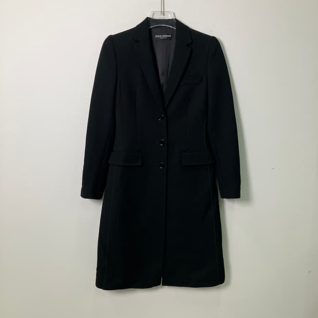 돌체앤가바나 블랙 테일러드 롱코트 36