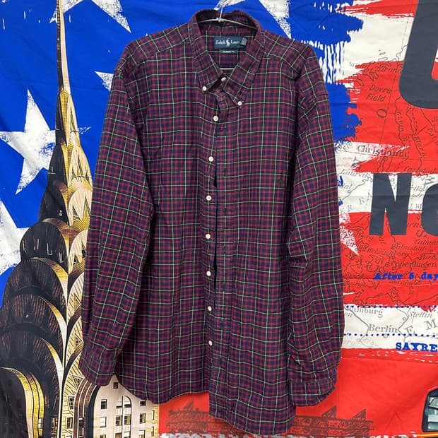 s급 폴로랄프로렌 클래식핏 스트릿 오버체크셔츠 2XL110