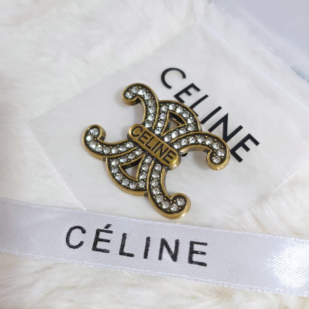 빈티지 엔틱 큐빅 셀린느 브로치