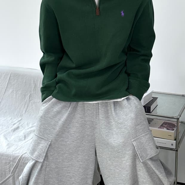 폴로 랄프로렌 그린 하프집업 M