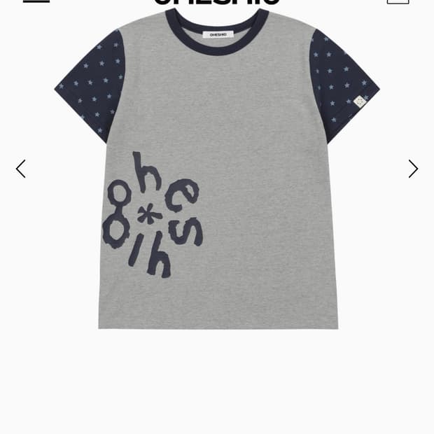 오헤시오 스타 투 톤 티셔츠 그레이