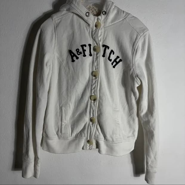 아베크롬비 화이트 후드 가디건(L)