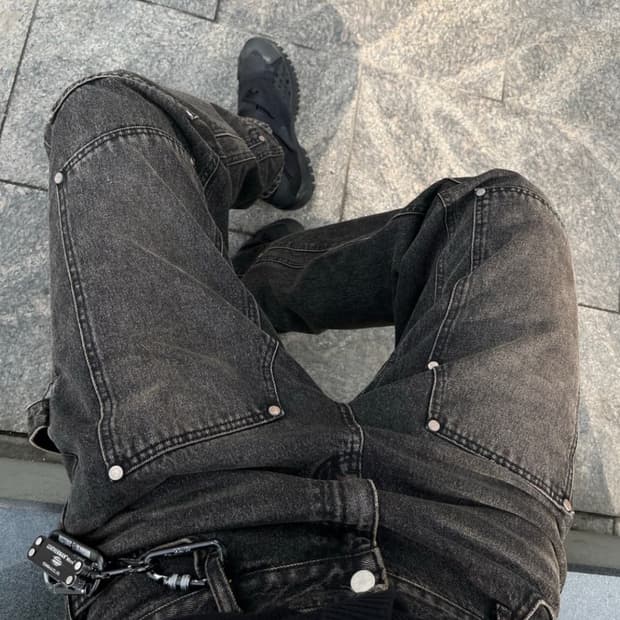 민타임 카펜터 데님 진 더스트 블랙