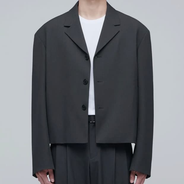 무신사 스탠다드 크롭 블레이저 (그레이)