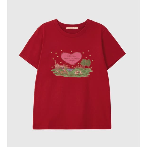 Serene Town Tee-Red