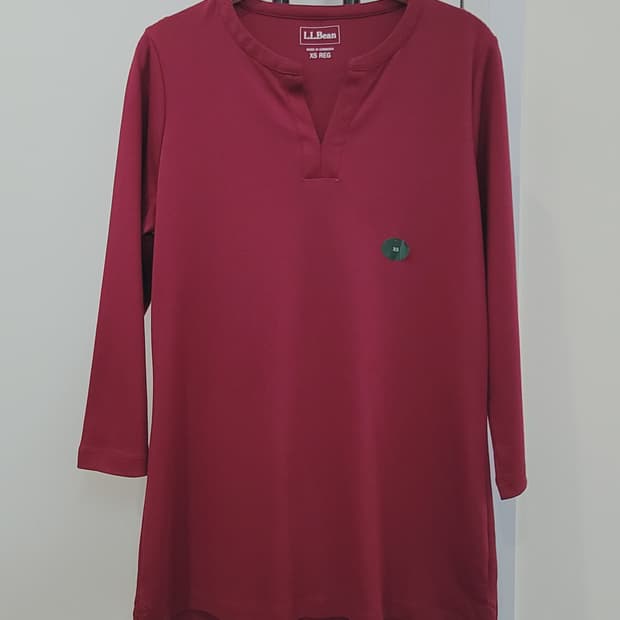 엘엘빈 LLBean 코튼 튜닉 다크 크랜베리 XS 여성 44~55 새제품