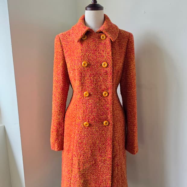 미국 디자이너 브랜드 부클 트위드 코트