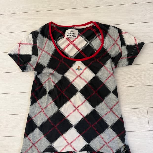 비비안웨스트 lolo 아가일 티셔츠