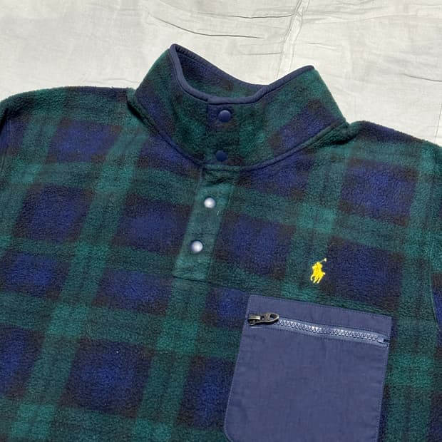 XL 폴로랄프로렌 후리스 타탄체크 아노락