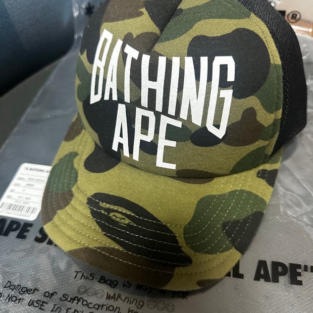 A BATHING APE 1st 카모 볼캡 베이프