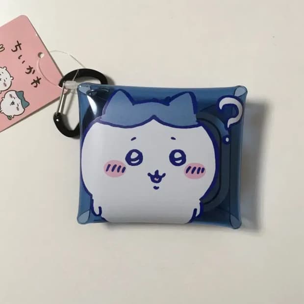 직수입 새상품 치이카와 하치와레 클리어 멀티 케이스 파우치 키링