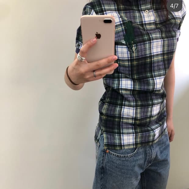 폴로 빅포니 체크 피케 셔츠