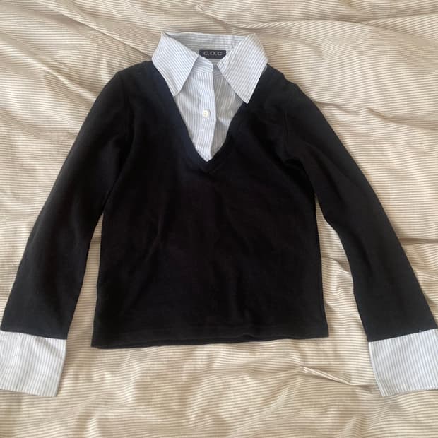 레이어드 셔츠 티