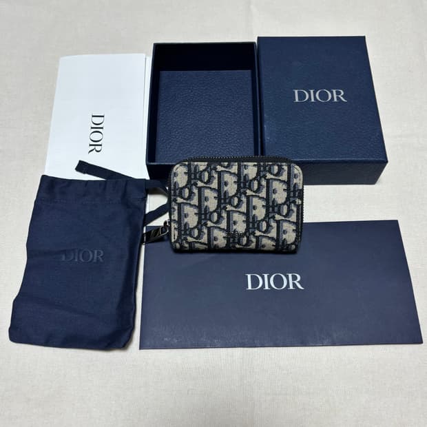 [새상품급] 디올 오블리크 지퍼돌이 반지갑 