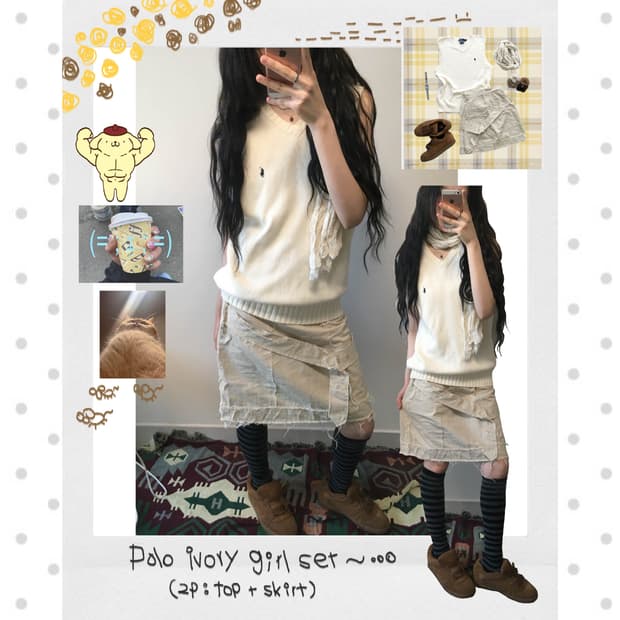 polo ivory girl set (2p)