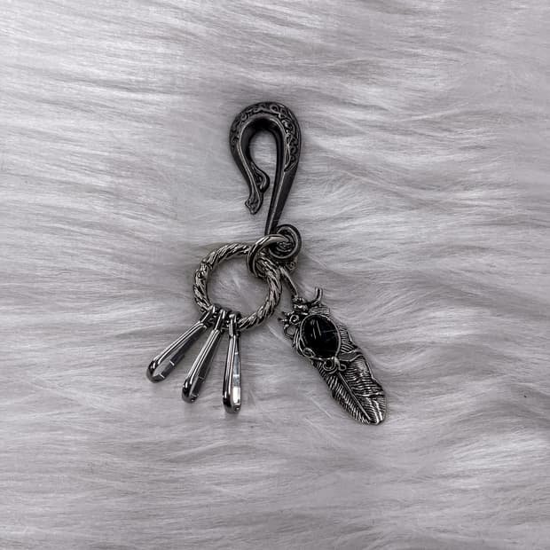 Vintage Ethnic Black Keyring