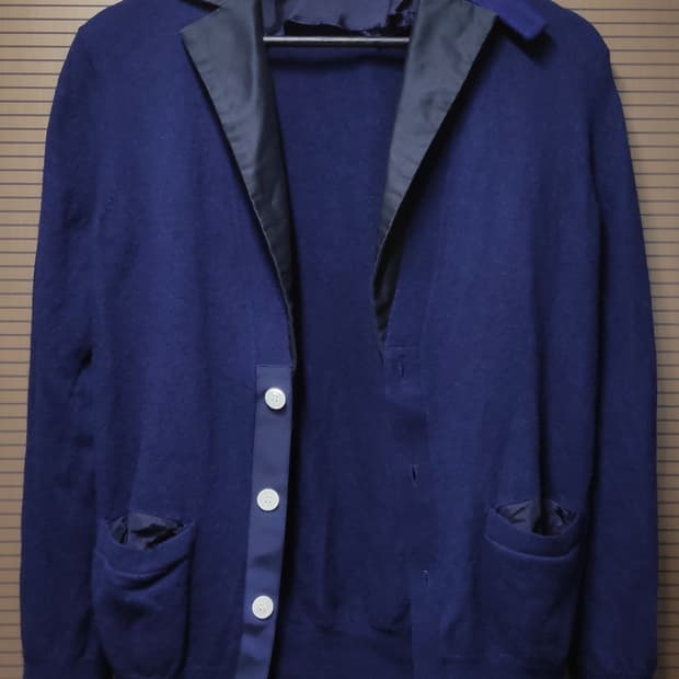 울-알파카 노치 라펠 카디건