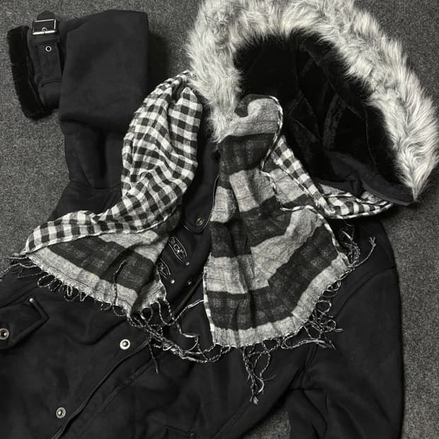 Vintage y2k punk flannel scarf muffler