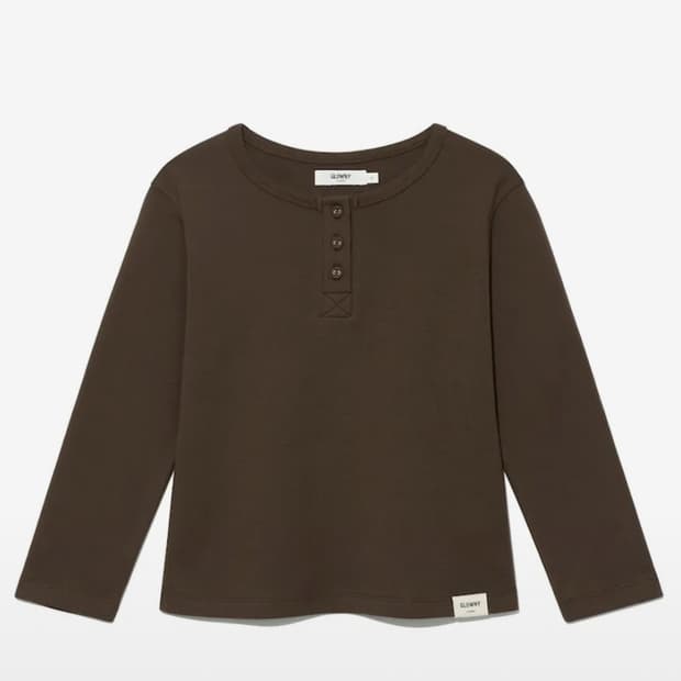 글로니 3/4 BUTTON FLY TEE (CHOCO) xs사이즈