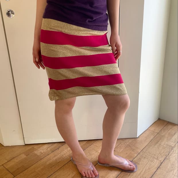 stripe midi skirt