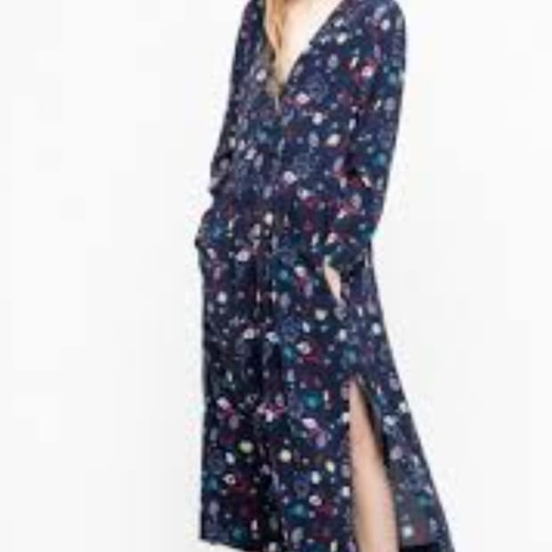 쟈딕앤볼테르 멀티 프린트 브이넥 롱 원피스 0사이즈