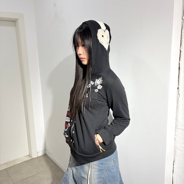 TRPP GIRL 스컬 레오파드 후드집업