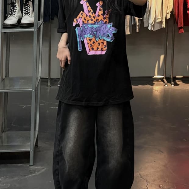 스투시 빅 그래픽 블랙 반팔 A3747