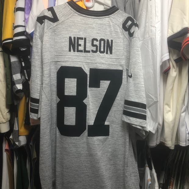 새거급나이키NFL그린베이패커스조디넬슨 그리드아이언그레이리미티드유니폼져지