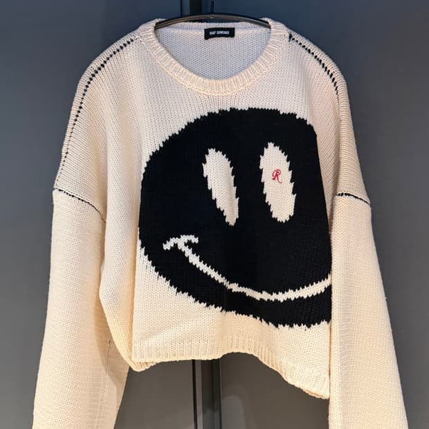 라프시몬스 스마일리 크롭 니트 S사이즈