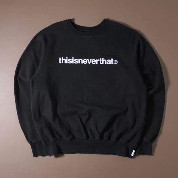 Thisisneverthat 디스이즈네버뎃 기모 블랙 맨투맨