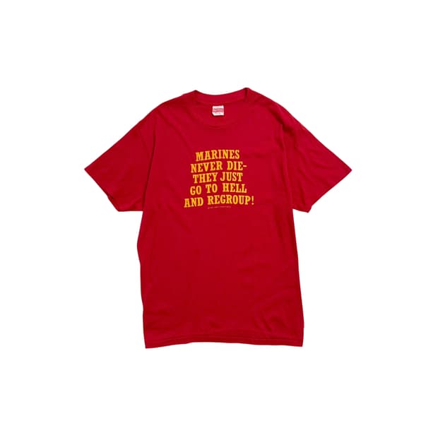 80s Marines Never Die 싱글 스티치 티셔츠