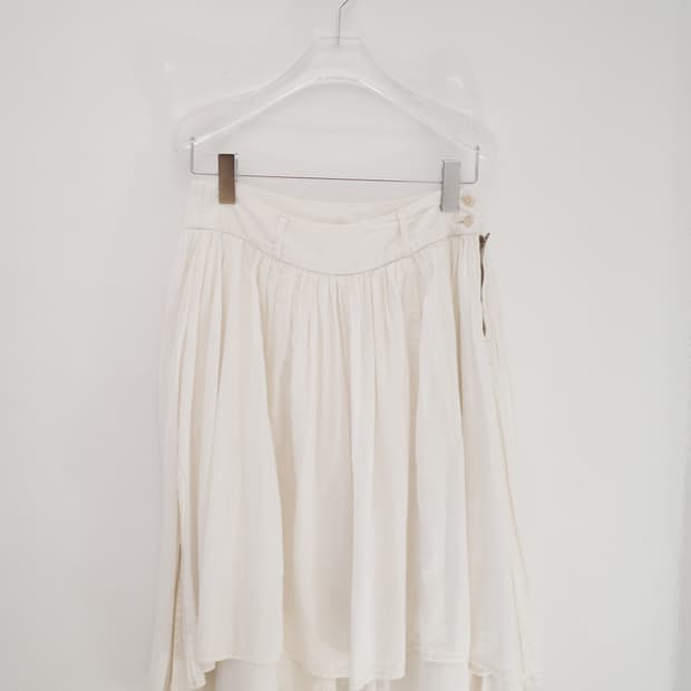 Corduroy waist skirt layered pants