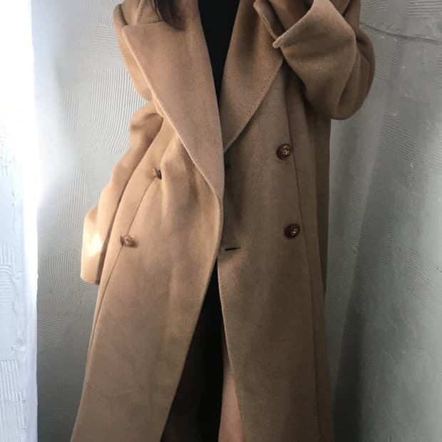 Valentino 발렌티노 캐시미어 울 베이지 카멜 더블 코트