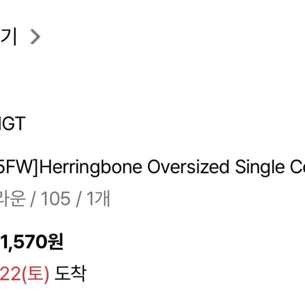 TNGT 25FW 코트 105size