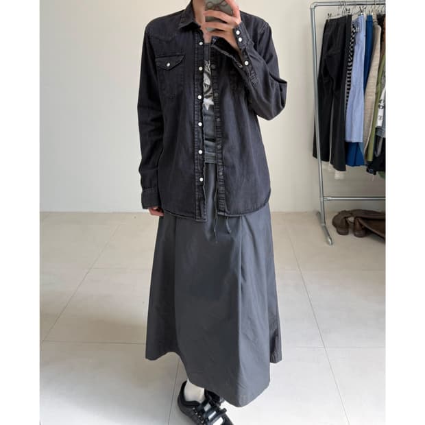 Gap 워싱 퍼플 셔츠